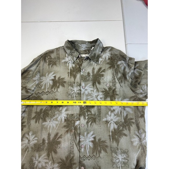 Batik Bay Mens Palm Tree Shirt Tropical Print Button Up Casual Short Sleeve L - Picture 4 of 7